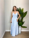 Vestido Listrado Longo