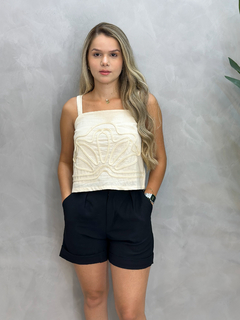 Cropped Linho Bordado - loja online