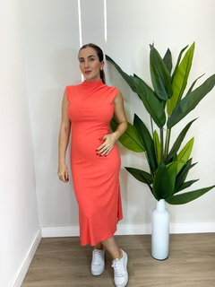 Vestido Canelado Drapeado - loja online