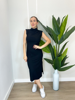 Vestido Canelado Drapeado - LojaDtale