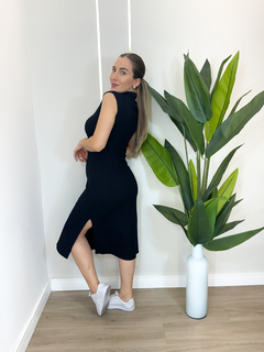 Vestido Canelado Drapeado na internet