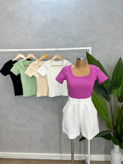 Blusa Canelada Manga - LojaDtale