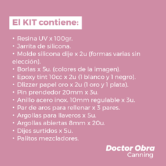 KIT RESINA UV - ANILLOS AROS DIJES LLAVEROS - comprar online