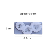MOLDE SILICONA 3 CORAZONES DIFERENTE TAMAÑO - comprar online