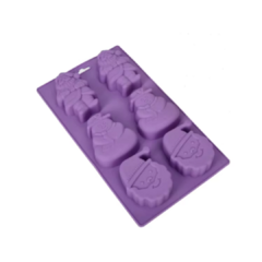 MOLDE SILICONA 6 FIGURAS NAVIDAD - PAPA NOEL MUÑECO DE NIEVE
