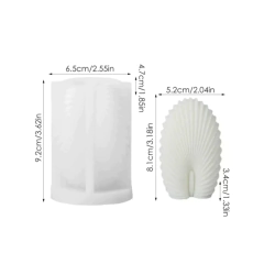MOLDE SILICONA VELA OSTRA RAYAS DOBLE PANTALLA - comprar online