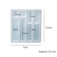 MOLDE SILICONA SET DIJES AROS RECTANGULAR OVALOS TRIANGULOS - Doctor Obra Canning