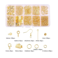 KIT ARMAR AROS PULSERAS COLLAR PITONES MOSQUETONES x 300 UNIDADES ORO - comprar online