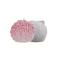 MOLDE SILICONA ESFERICO ROSAS 4,3 X 3,5 CM