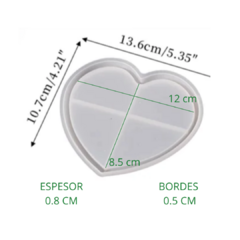 MOLDE SILICONA CORAZON BANDEJA 13 X 9,5 CM - comprar online