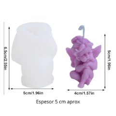 MOLDE SILICONA ANGEL SENTADO CABEZA APOYADA PENSATIVO VELA - comprar online