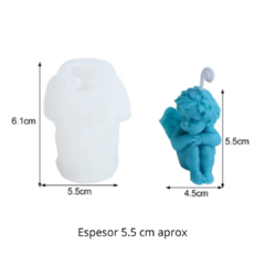 MOLDE SILICONA ANGEL SENTADO BRAZO HORIZONTAL PENSATIVO VELA - comprar online