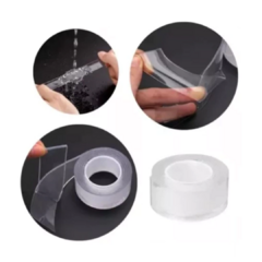 CINTA ADHESIVA DE SILICONA TRANSPARENTE x 2M DOBLE FAZ - Doctor Obra Canning