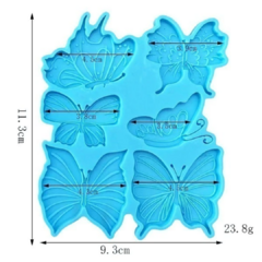 MOLDE SILICONA 6 MARIPOSAS - MODELO 3 - comprar online