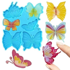 MOLDE SILICONA 6 MARIPOSAS - MODELO 3 en internet