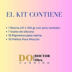 KIT RESINA UV X 100 GR + 18 PIGMENTOS UÑAS en internet