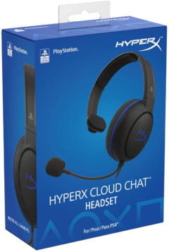 Audífono Gamer Hyperx Cloud Chat licencia PS4 Negro Y Azul - Focus Technology