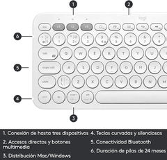 Imagen de Teclado Logitech K380 Inalámbrico, Bluetooth
