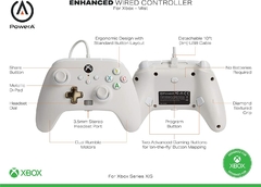 Control alámbrico PowerA Xbox Series X|S - Blanco- Standard Edition - Focus Technology