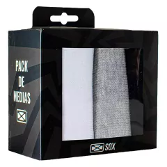 BOX TRIPACK DEPORTIVO BLANCO/GRIS/NEGRO