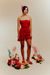 Vestido Orquídeas Vermelho (sob encomenda)