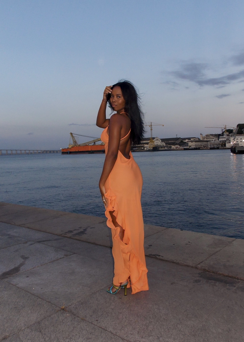 Vestido Morena do Mar Laranja (Sob encomenda)