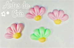 APLIQUE FLOR TRÊS PETALAS BISCUIT 12UNI