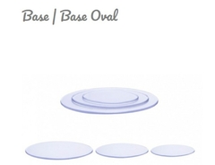 BASE LISA OVAL TRANSPARENTE DE ACRÍLICO 11X5 (10und)