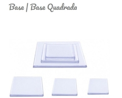 BASE LISA QUADRADO DE ACRÍLICO TRANSPARENTE 4X4 (10und)