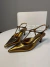 Scarpin Dourado Snake Salto Kitten Aberto Telma Arezzo na internet