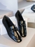 Mocassim Laço Bico Quadrado Preto Anacapri