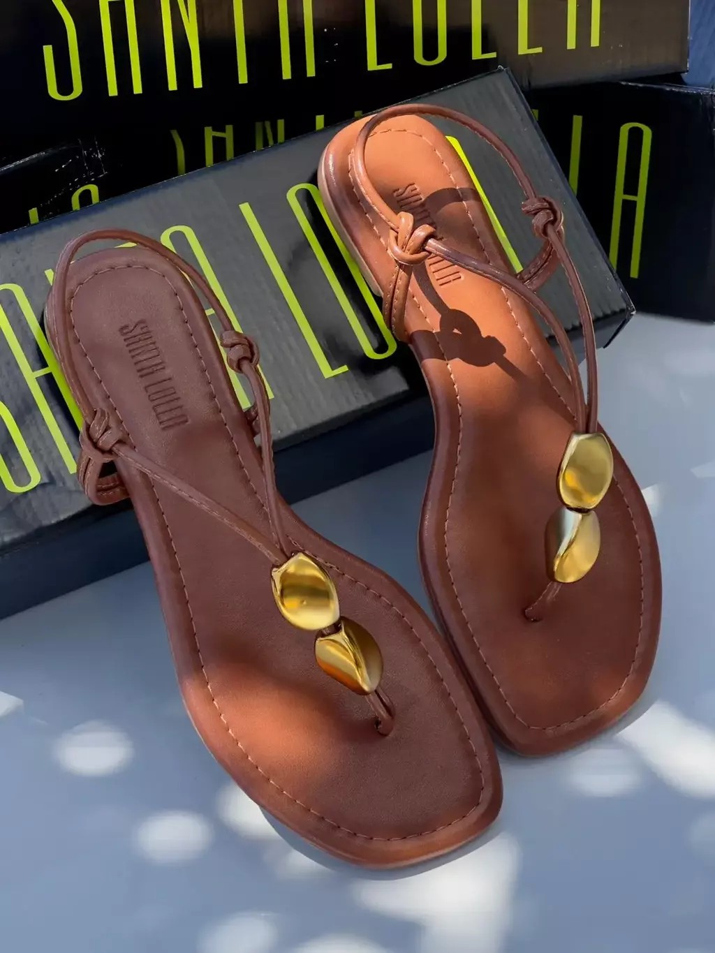 Rasteira Napa Madri Marrom Santa Lolla