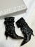 Bota Preta Couro Salto Fino Slouchy Rebites Arezzo na internet