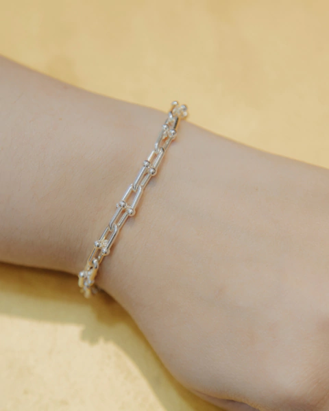 Pulseira prata elos - comprar online