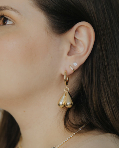 Brinco dourado gotas - comprar online