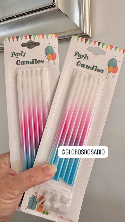velas degrade x 6 unidades