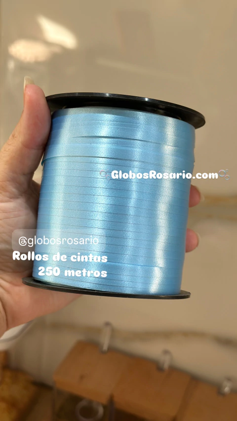 Rollo de cinta celeste para globos x 250 mts - comprar online