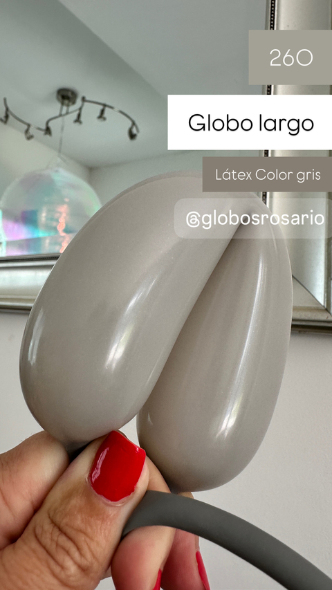 Globos largos 260 color gris x 10 unidades