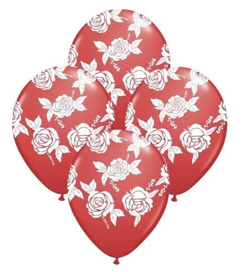 Globo látex Rosas 12"