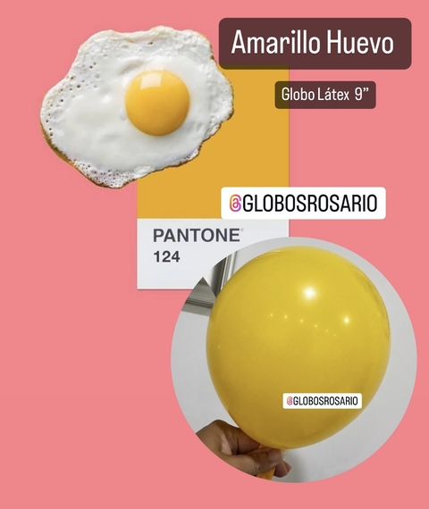 globo Latex 9” Amarillo Huevo x 10 unidades . foto real