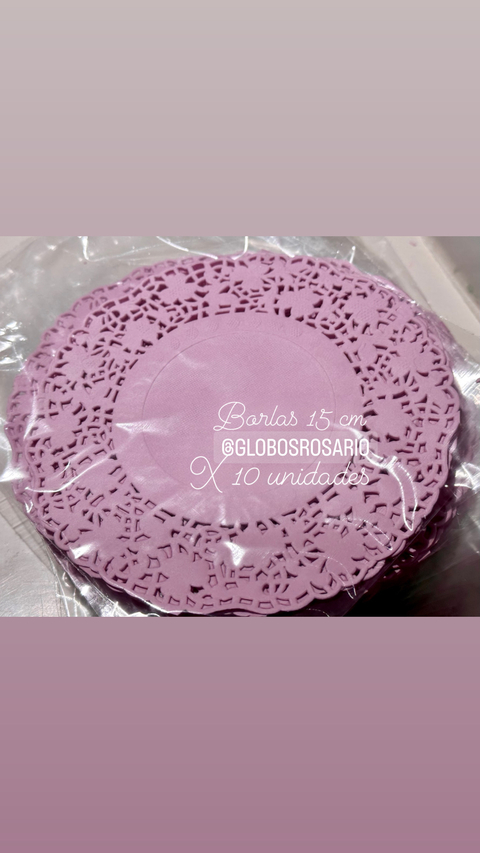 borlas circular caladas 15 cm x 10 unidades