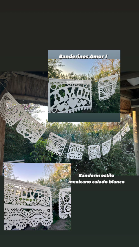 Banderin Amor Love estilo mexicano