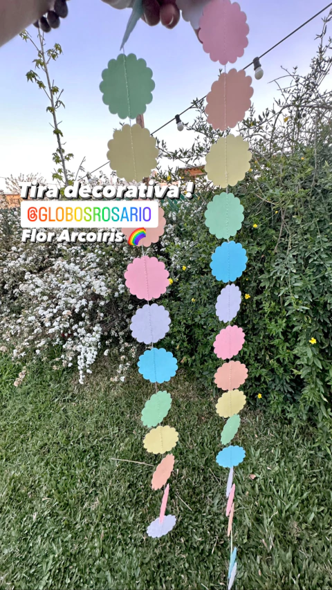 Tira Decorativa Flor arcoíris pastel