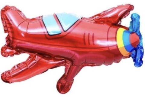 Globo metalizado avioneta roja 30cm