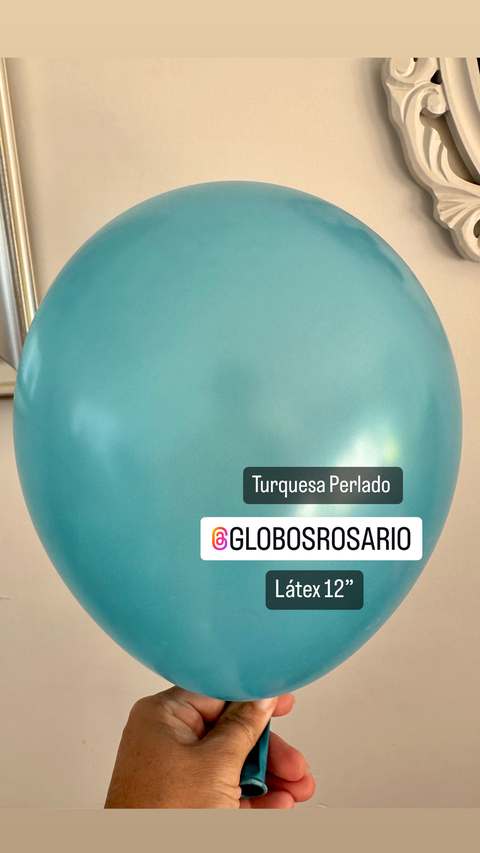 Latex Turquesa perlado 12” x 10 unidades
