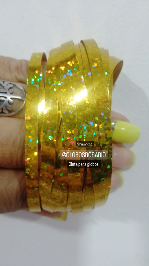Cinta Dorada Holográfica x 10 metros