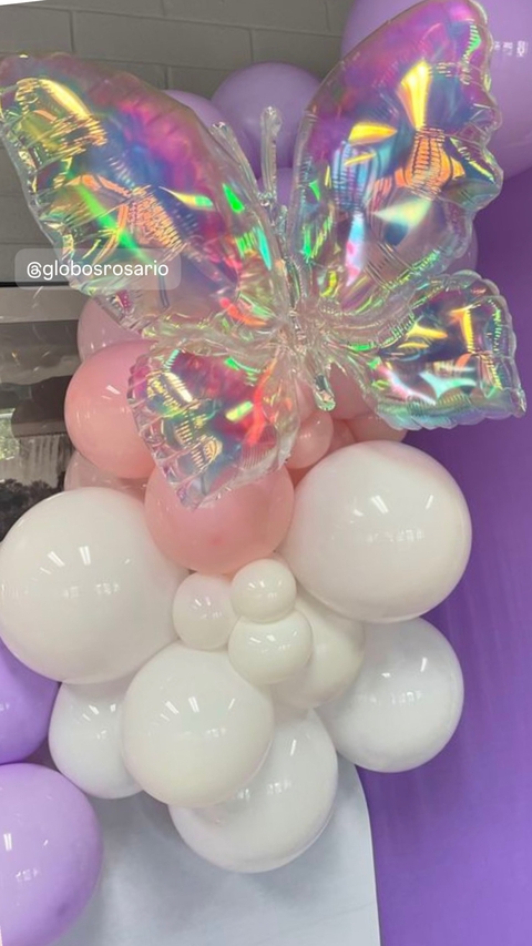 Globo mariposa iridiscente cristal x unidad - comprar online