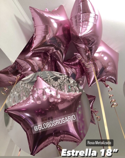 Globo Estrella Rosa Metalizado 18"