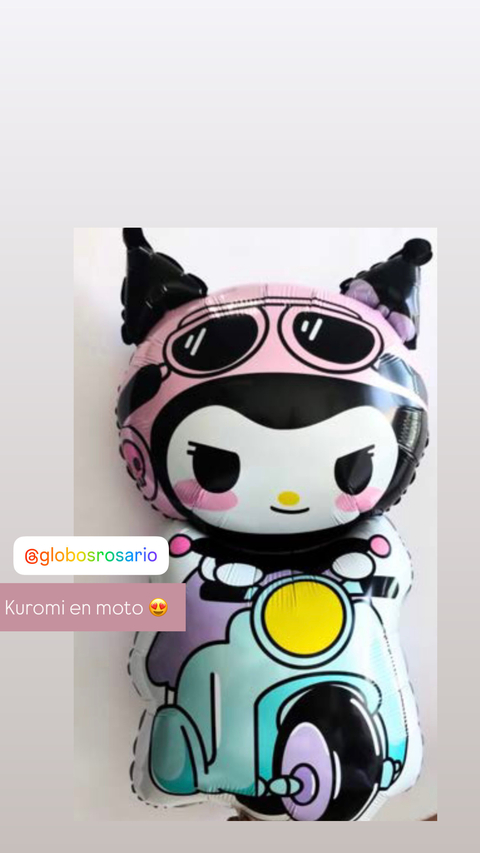 globo Kitty Kuromi en moto 60 cm - comprar online