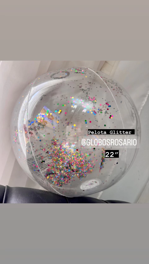 pelota cristal con glitter 22”